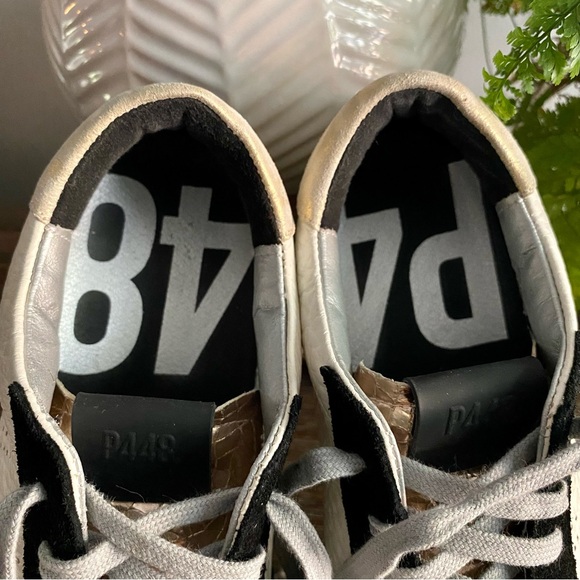 P448 John Delhisil Sneakers Lace Up Low Top Leather Shoes Women’s EU 37 / US 7 - Picture 9 of 10